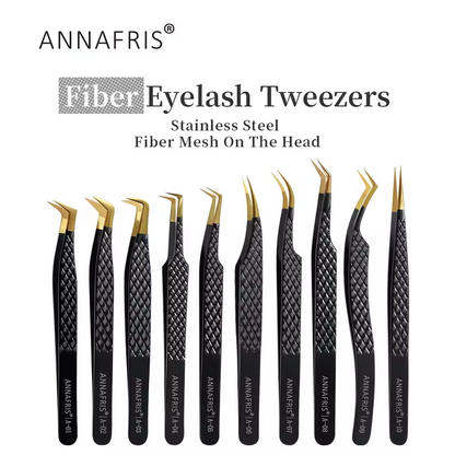 Black and gold eyelash tweezers