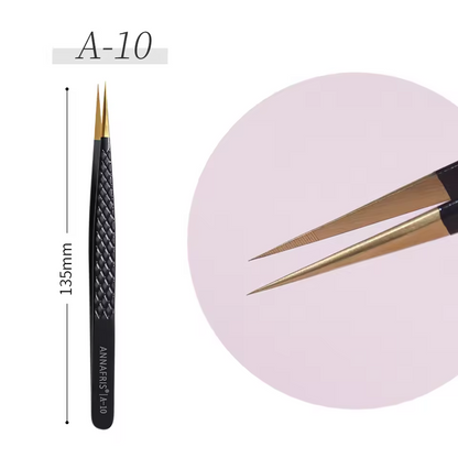 Black and gold eyelash tweezers